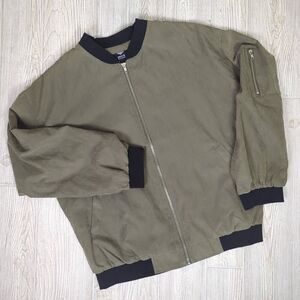 Perch by Blu Pepper Women’s 3XL XXXL Army Green Full Zip Bomber Jacket Coat